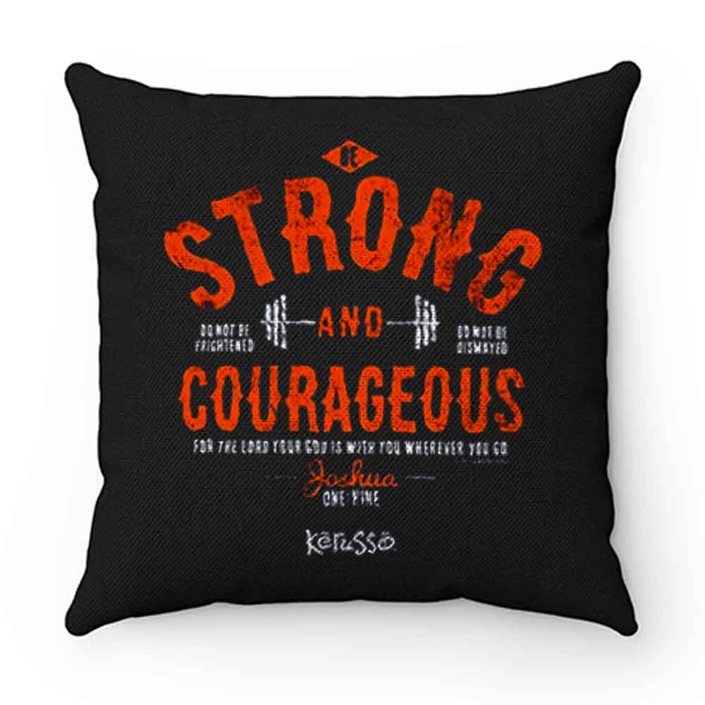 Kerusso Boys Athletic Shirt Navy Blue Strong Courageous Kids Christian Pillow Case Cover