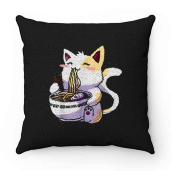 Ramen Cat Shirt Kawaii Anime Japanese Noodle Cat Lovers Funny Pillow Case Cover