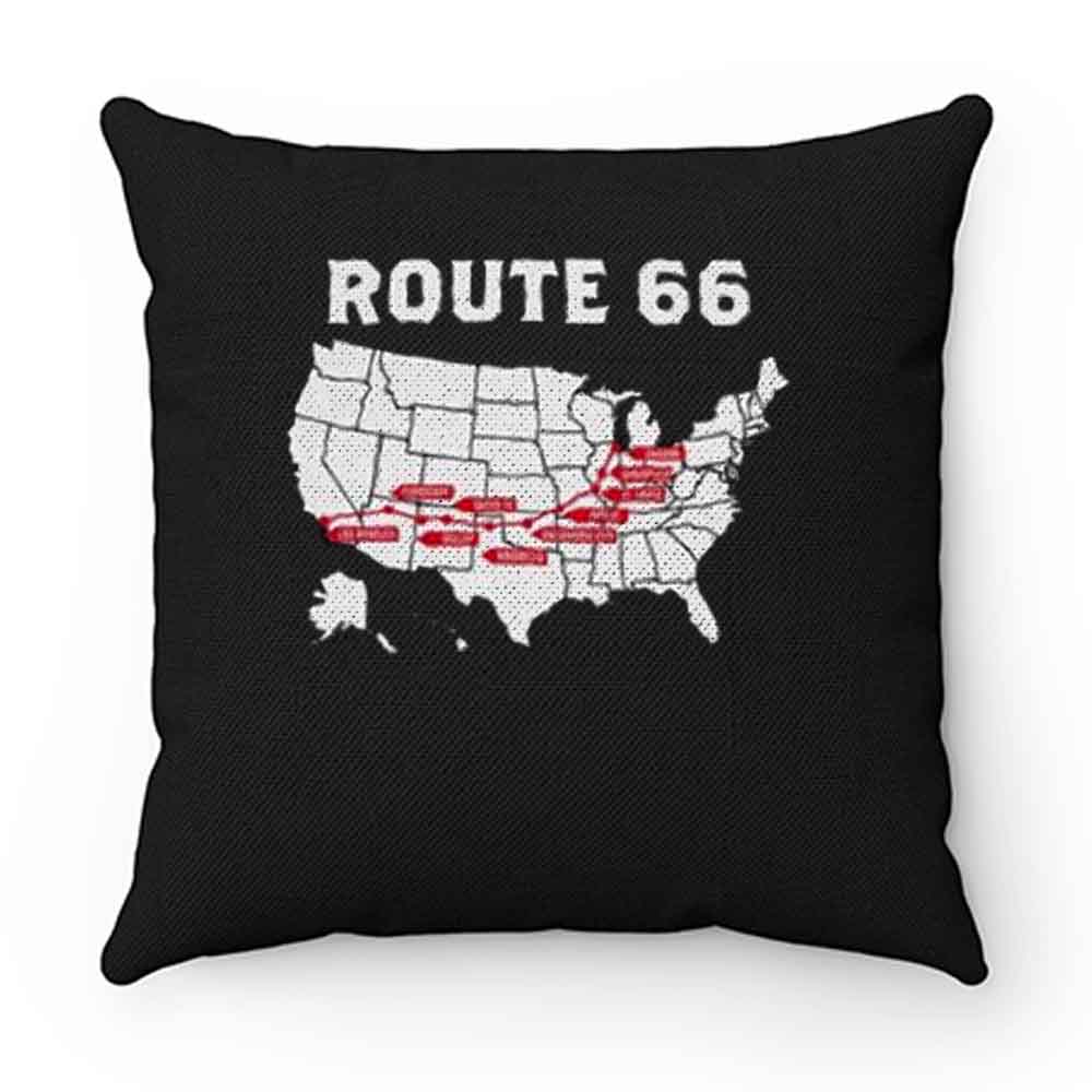 Route 66 Map Pillow Case Cover