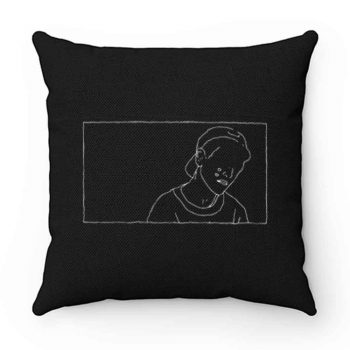 Sad Boy Line Art Pillow Case Cover