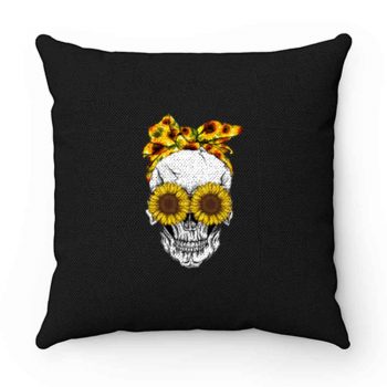 Skull Sunflower Pillow Case Cover