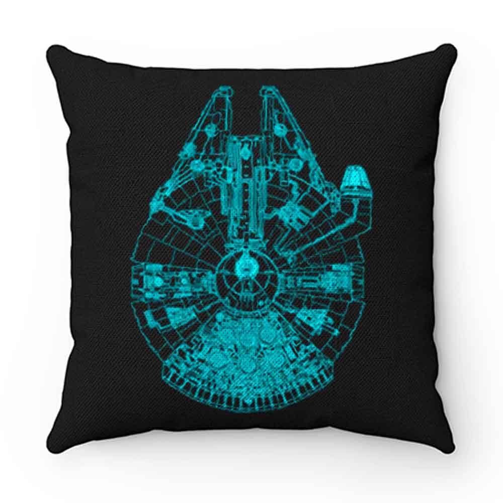 Star Wars Millennium Falcon Blue Outline Pillow Case Cover